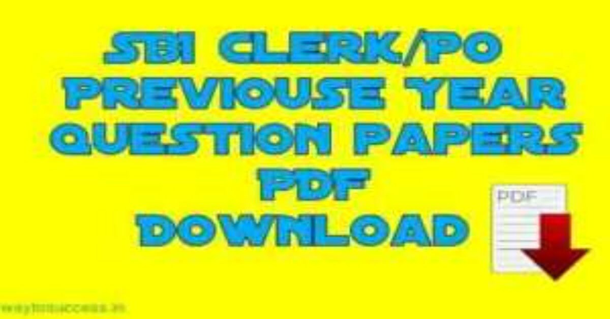 SBI clerk previous year question paper pdf in Hindi/English
