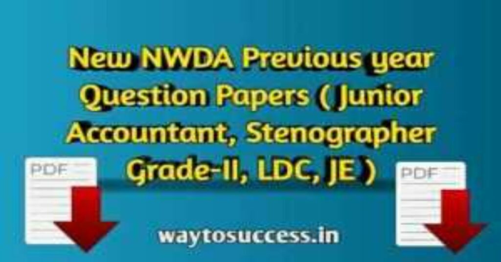 NWDA Previous year Question Papers