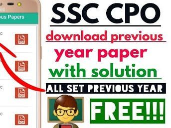 SSC CPO Previous Year Paper PDF