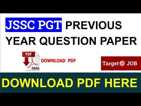 JSSC PGT Previous Papers