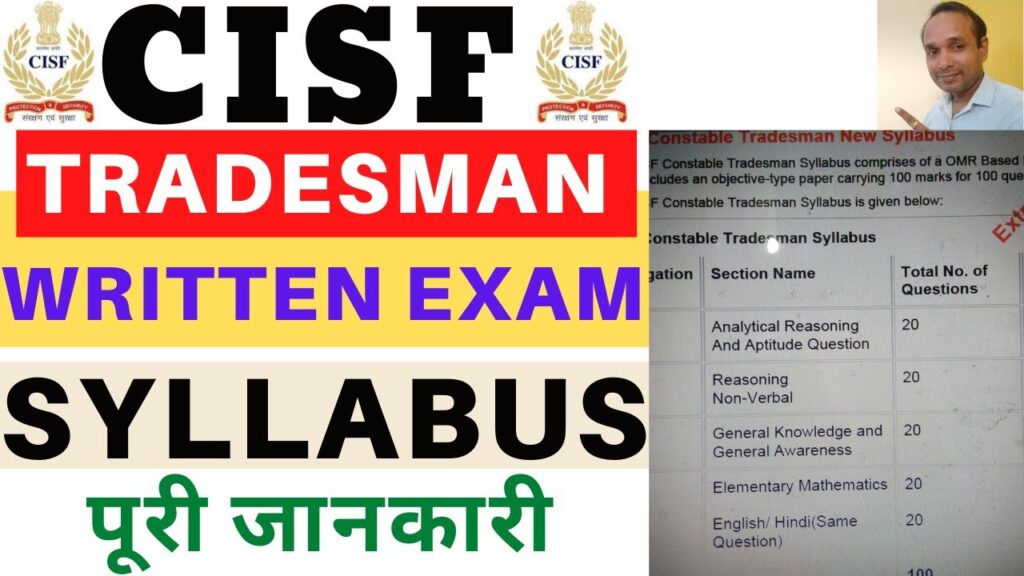 CISF Constable Tradesman Syllabus In Hindi